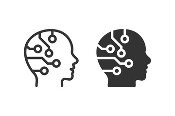 Artificial Intelligence icon. Symbolizing  technology, and the digital brain. Suitable for websites, apps, and presentations related to AI and innovation