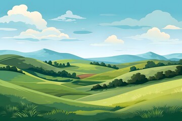 Landscape Scenery Illustration Wallpaper, Abstract Landscape Art Background