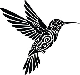 Tribal Hummingbird Vector Illustration