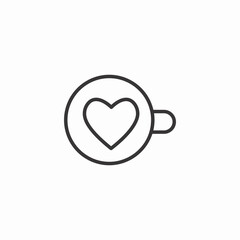 coffee heart icon sign vector
