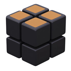 Solving puzzles creative play space digital art interactive top view. Isolated on transparent background, png.