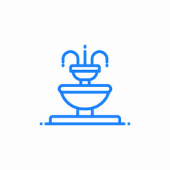 elegant water fountain icon sign vector