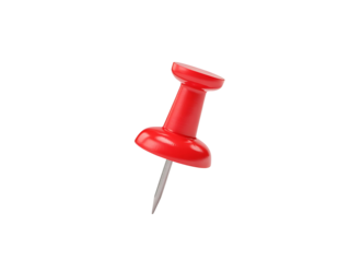 Red pin isolated on transparent background