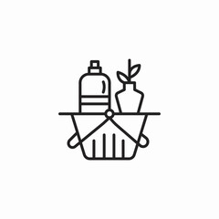 grocery basket items icon sign vector