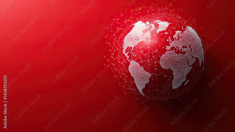Poster globalization concept with clear white text on a red background.