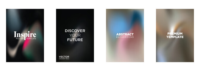 Premium Abstract Gradient Mesh Poster Templates Inspire Future Backgrounds
