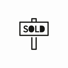 sold real estate icon sign vector