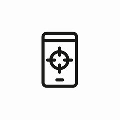 target on smartphone icon sign vector