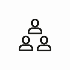 three users linked icon sign vector