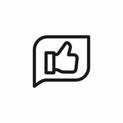 thumbs up in speech bubble icon sign vector