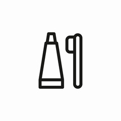 toothpaste toothbrush icon sign vector