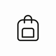 tote bag outline icon sign vector