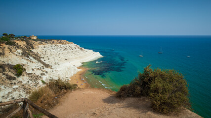 Scala dei Turchi - famous white rocky cliff on the coast in the municipality of Porto Empedocle, province of Agrigento, Sicily