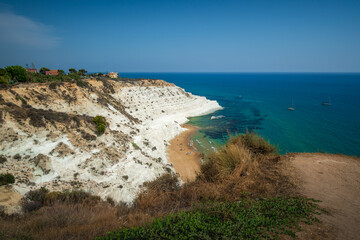 Scala dei Turchi - famous white rocky cliff on the coast in the municipality of Porto Empedocle, province of Agrigento, Sicily