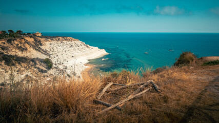 Scala dei Turchi - famous white rocky cliff on the coast in the municipality of Porto Empedocle, province of Agrigento, Sicily