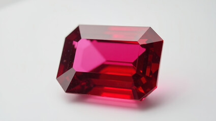 Bright red gemstone reflecting light beautifully during a jewelry exhibition showcasing precious stones and minerals