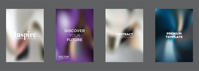 Abstract Gradient Mesh Poster Templates Inspire, Discover Future