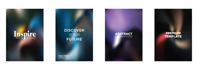 Premium Poster Templates Abstract Gradient Mesh Backgrounds
