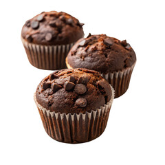 Chocolate muffins png bakery chocolate muffins png homemade chocolate muffins png rich chocolate cupcakes png sweet chocolate treats png transparent background image