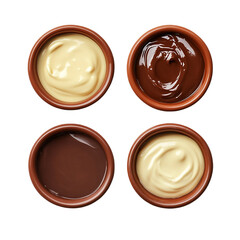 Four Chocolate Dips isolated on transparent background