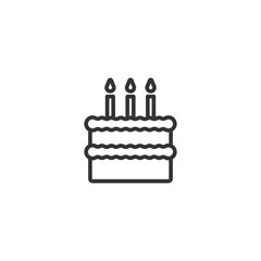 Birthday cake icon. Bakery symbol modern, simple, vector, icon for website design, mobile app, ui. Vector Illustration
