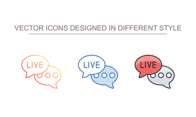 live chat icon design with white background stock illustration