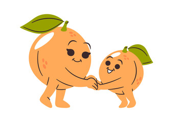 Fototapeta premium Funny orange family hand drawn