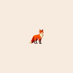 Obraz premium Colorful Fox icon flat vector design.