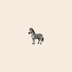 Colorful Zebra icon flat vector design.