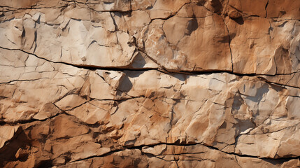 Fototapeta premium High quality texture of brown rock texture background with crack line stone surface rock wall mountain geological formation