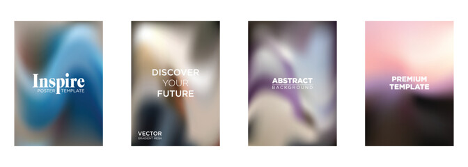 Abstract Gradient Mesh Poster Templates Inspire, Future, Background