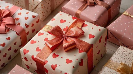 Manufacturing of Valentine&Atilde;&cent;&Acirc;?&Acirc;?s Day gift wrap adorned with heart patterns