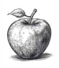 Detailed sketch of an apple