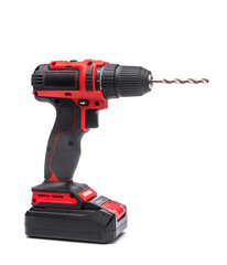 a screwdriver with a drill bit on a white background