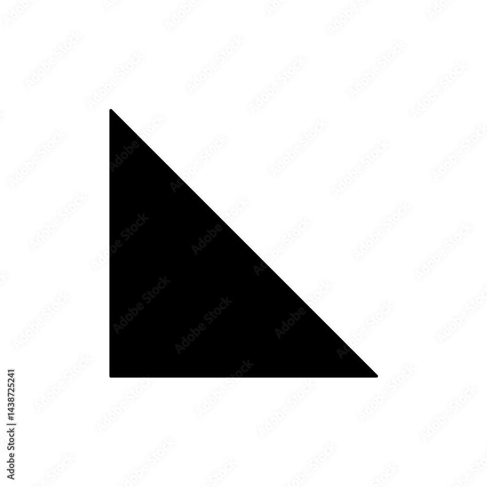 Poster vector isolated one single simple minimal black triangle corner symbol colorless black and white out