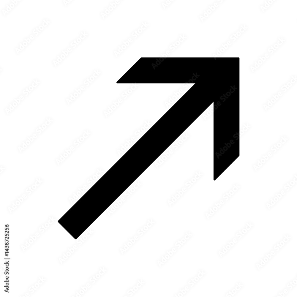 Fototapete vector isolated one single simple minimal diagonal arrow pointer corner symbol colorless black and w