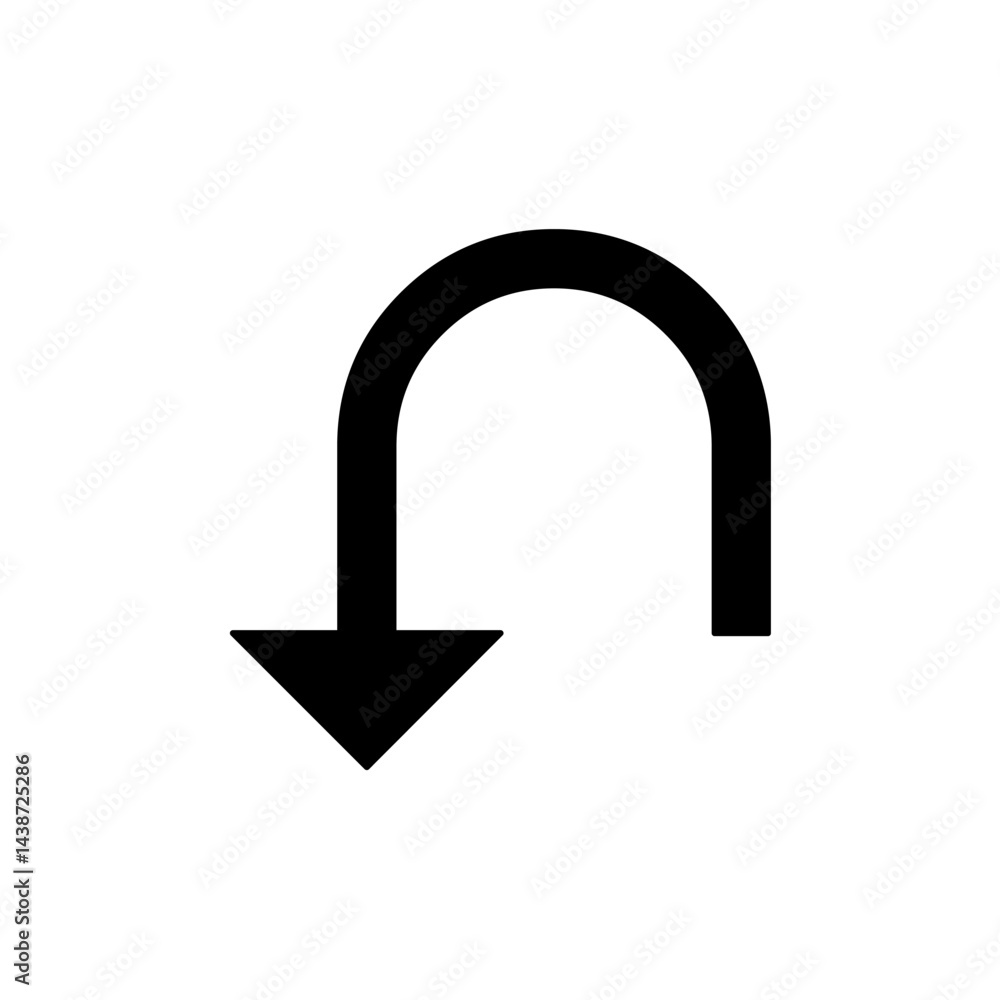Aufkleber vector isolated one single simple minimal round arrow pointer symbol colorless black and white outli