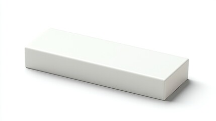 Mockup of blank rectangular box (high-angle view, isolated on white).
