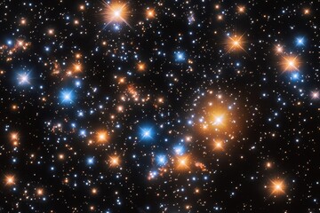 Obraz premium Star cluster in deep space. Vast expanse of stars, vibrant colors, and cosmic energy