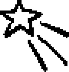Pixel Shooting Star Icon for Celestial Designs