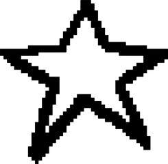 Pixel Five-Point Star Icon for Celestial and Retro Art