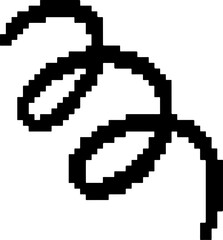 Pixel Curved Spiral Icon for Retro and Abstract Designs