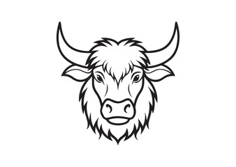 Fototapeta premium Yak Head icon, Yak Head silhouette Vector