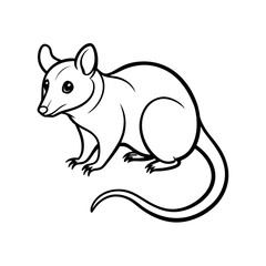 outline of a possum line art vector