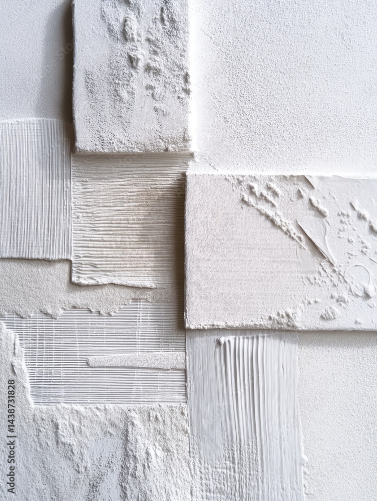 Poster white textured abstract art - a close-up shot of an abstract artwork featuring various textures and 
