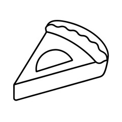outline of a pie slice line art vector