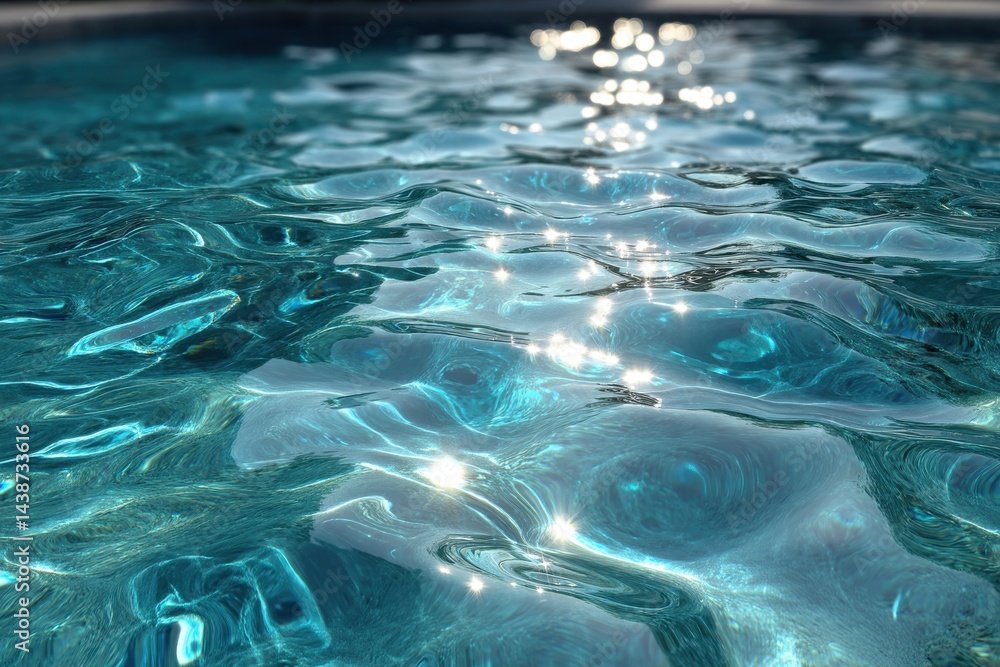 Aufkleber sparkling turquoise water ripples in the sunlight, creating a mesmerizing abstract pattern with ligh