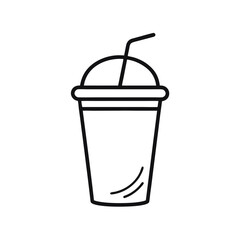 outline of a smoothie line art vector