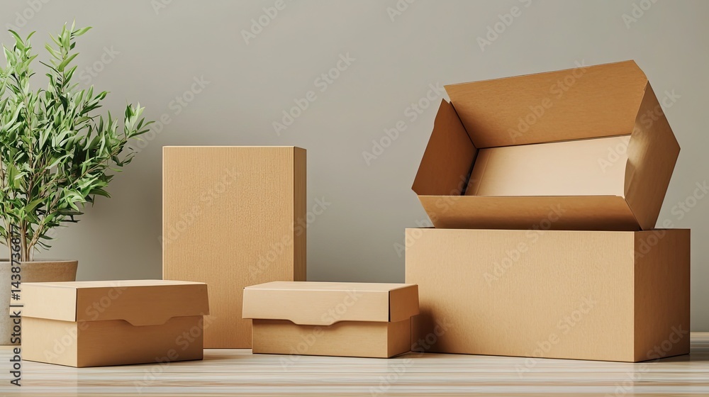 Poster packaging box mock-up vector set (customizable).
