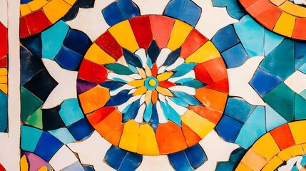 Obraz premium Vibrant Colorful Mosaic Tile Art Pattern Background